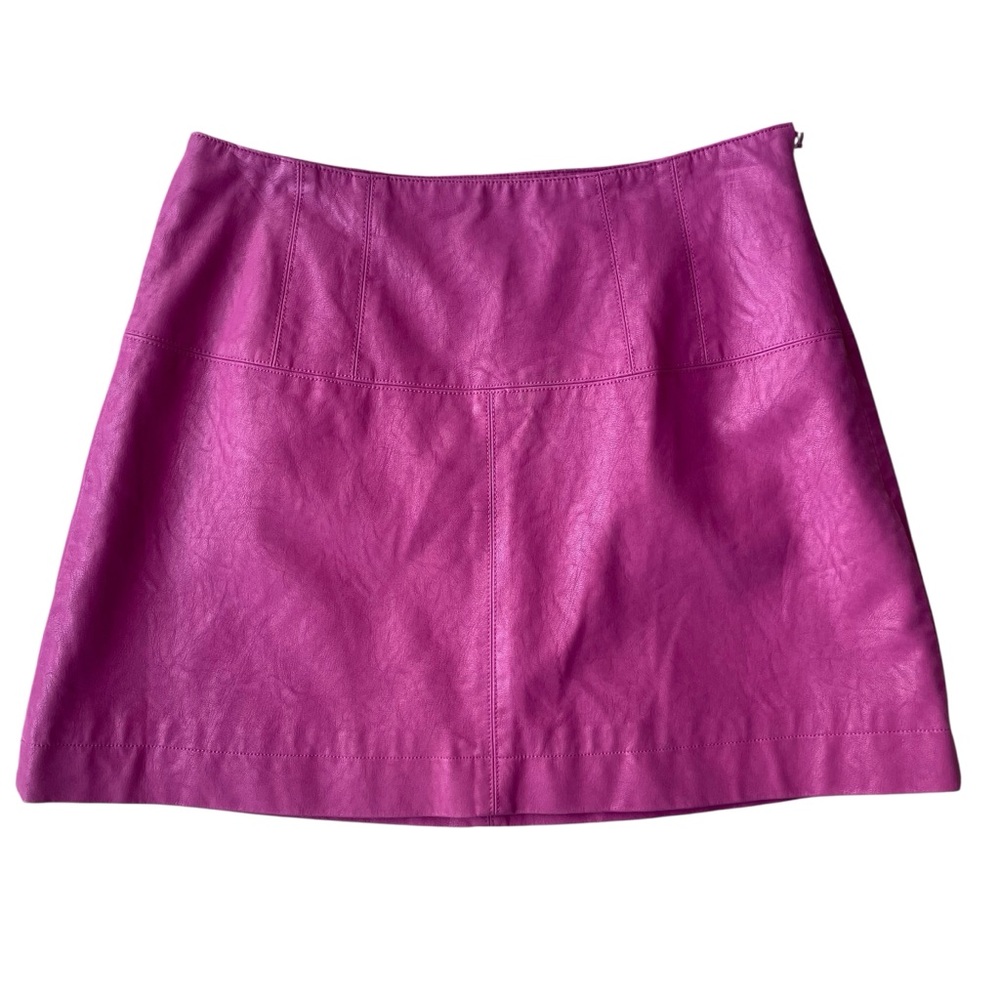 Free People Days in the Sun Suede Mini Skirt Size 10 Magenta